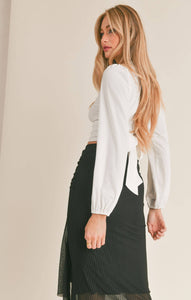 Sage The Label - New Rules Tie Back Woven Top