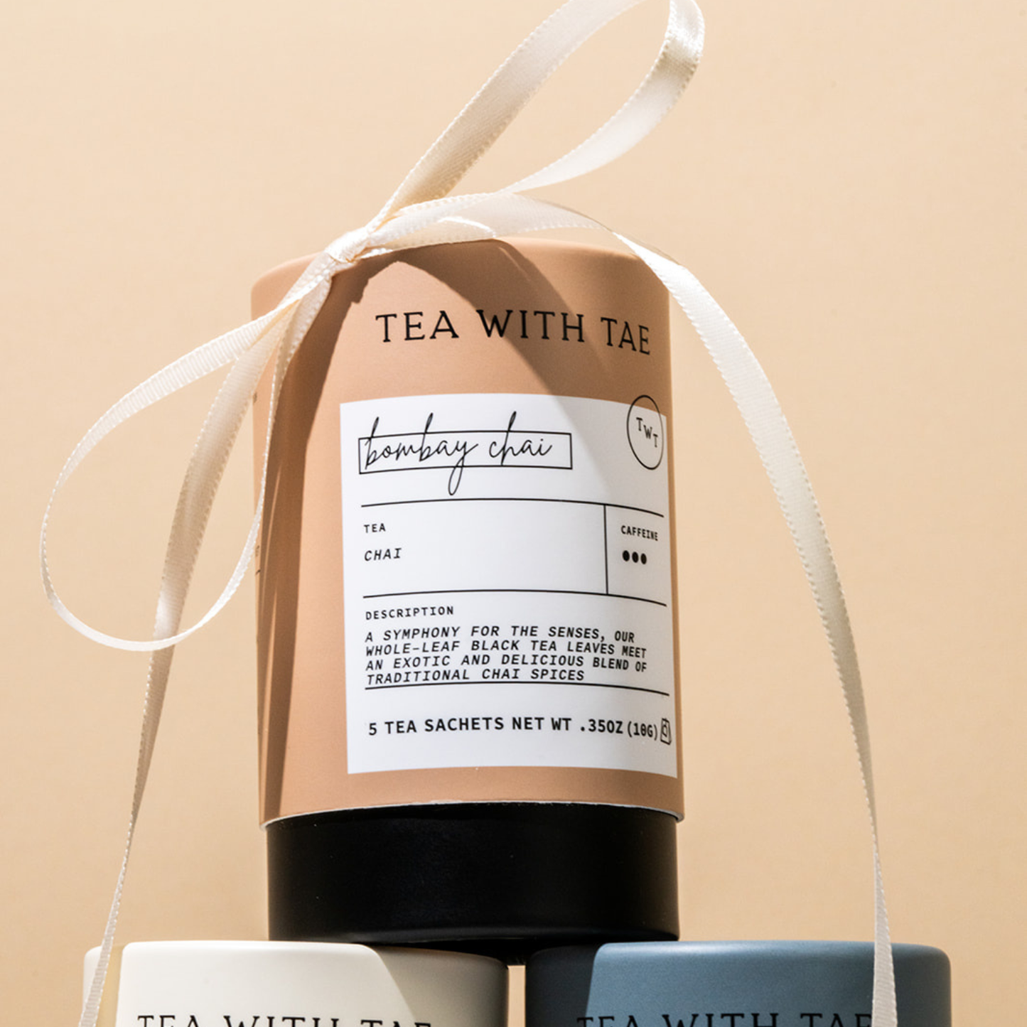 Tea with Tae - Bombay Masala Chai Black Tea Mini Tea Tube Gift (5 tea bags)