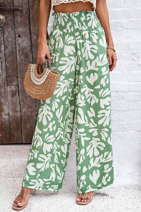 ESLEY -Sandy Shores Wide Leg Pants - Sage