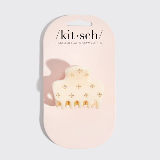 KITSCH - Recycled Plastic Rhinestone Medium Puffy Claw Clip - Ivory