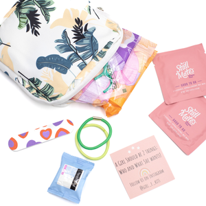 Girl E Kits - First Period Kit for Girls - Mint Green Mini Dots