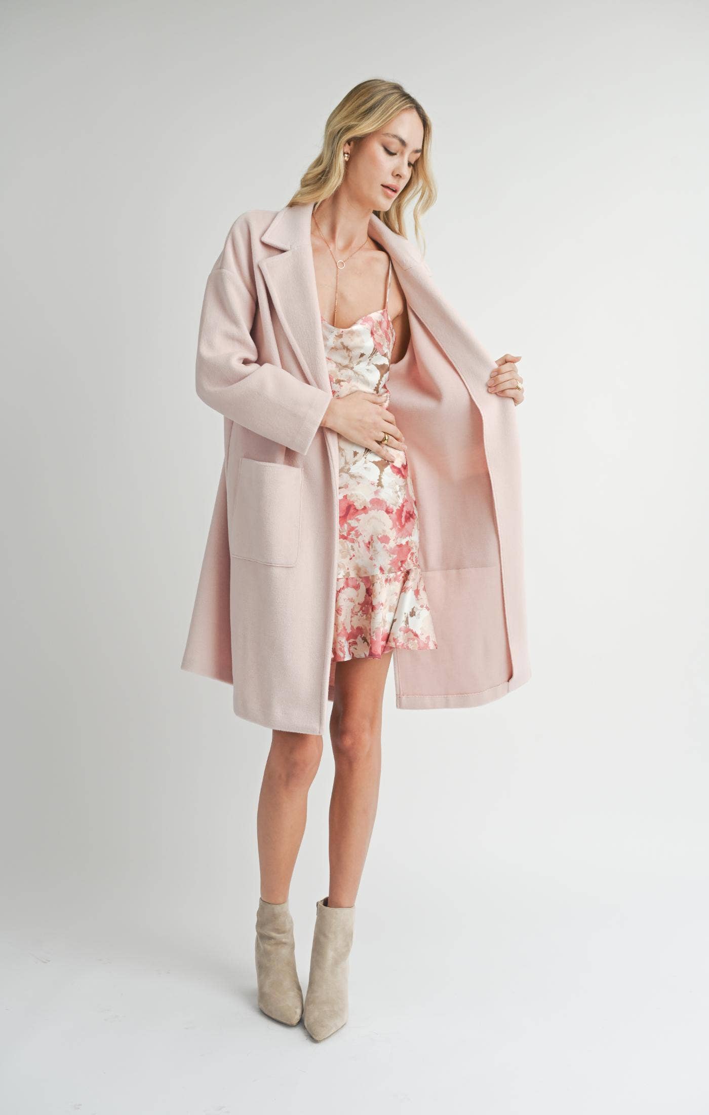 Sadie & Sage - Hayley Open Coat - Light Pink