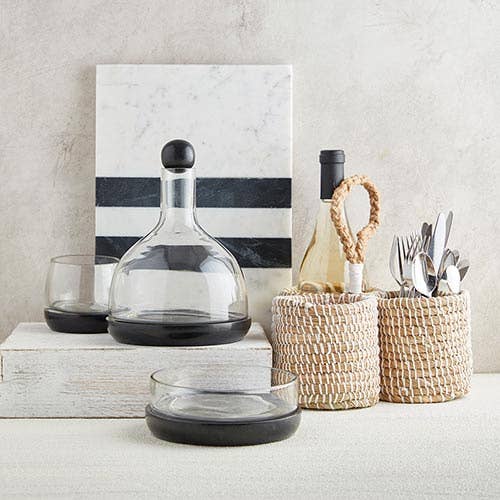 Santa Barbara Design Studio by Creative Brands - Black Marble and Glass Wine Carafe