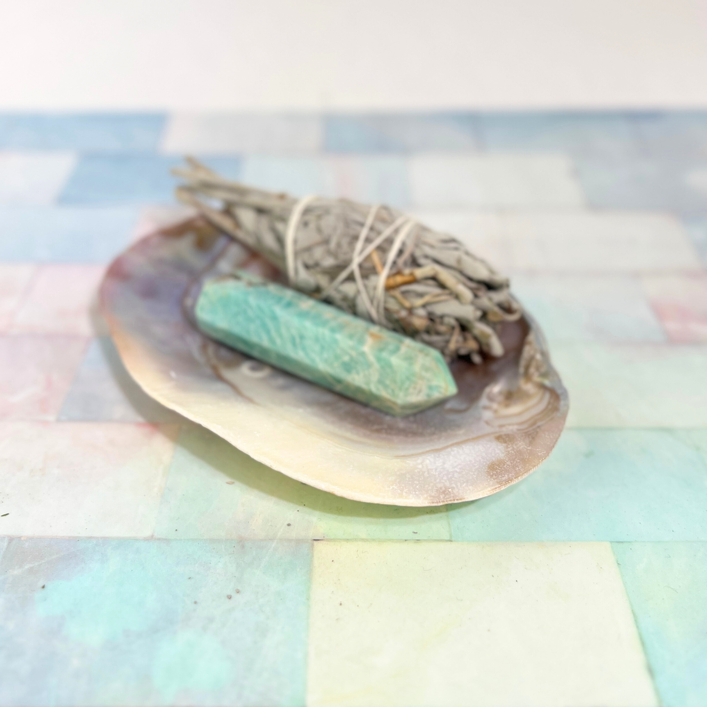 Sow the Magic - Pearl Shell Dish  |  Sage Smudge Bowl