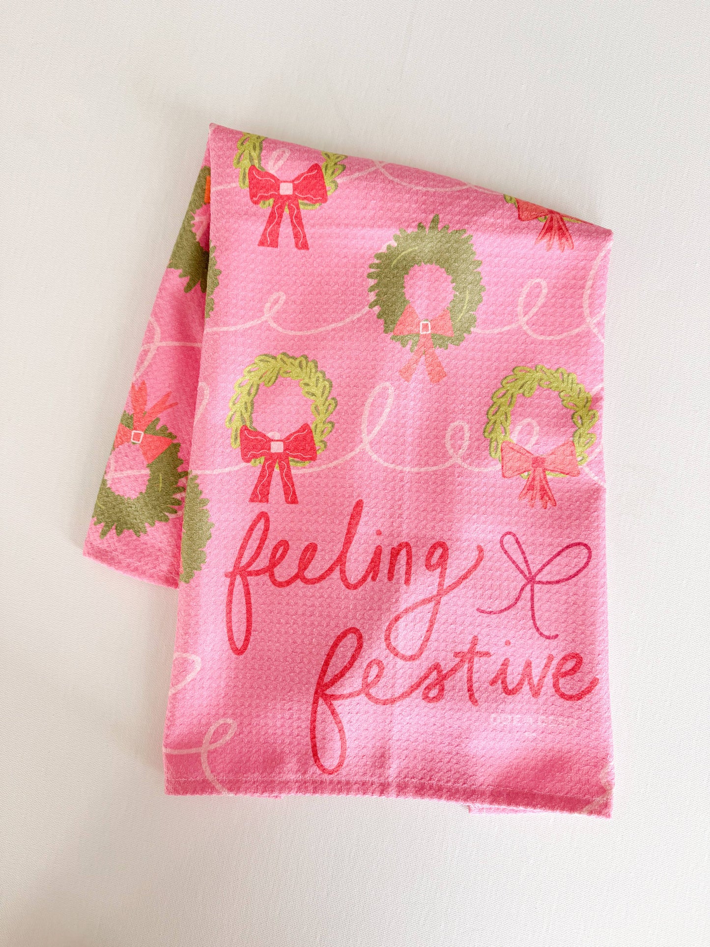 Doe A Deer - Feeling Festive Waffle Towel | Microfiber | Christmas