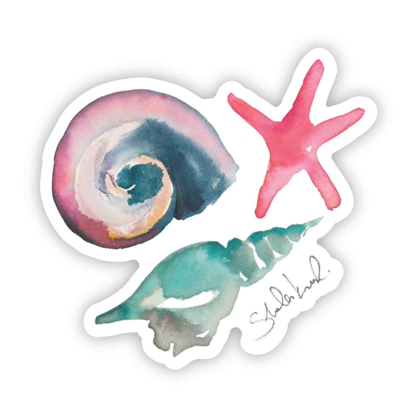 Big Moods - Ocean shellfish watercolor sticker