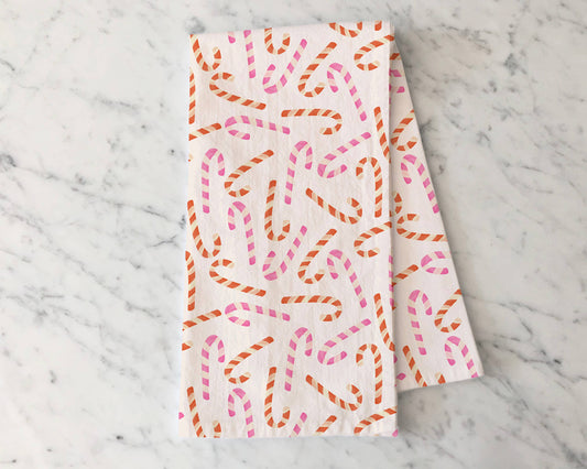 KelseyMDesigns - Christmas Candy Canes Tea Towel