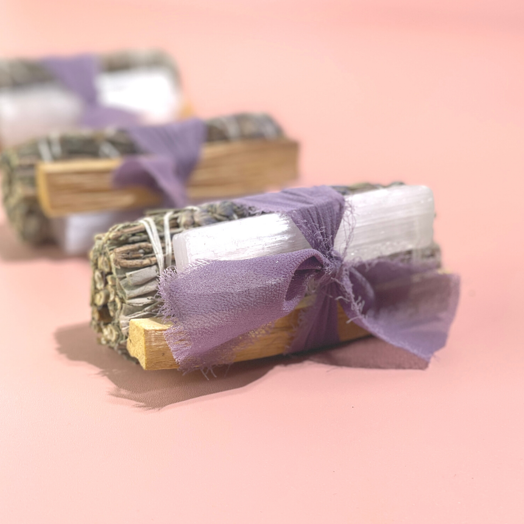Sow the Magic - Lavender + White Sage Protection Bundle with Selenite + Palo