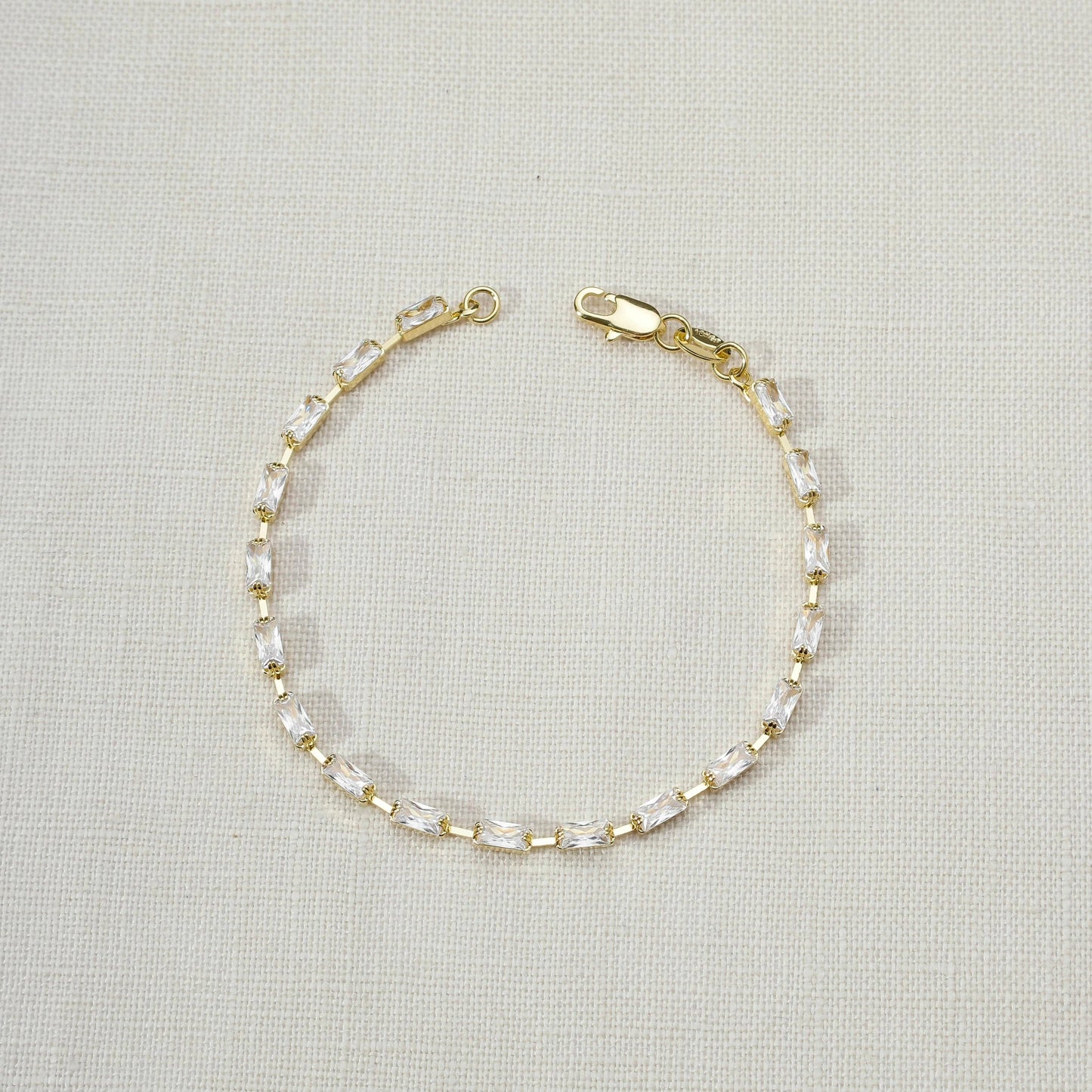 GoldFi - 18k Gold Filled Sideway Baguette Tennis Bracelet