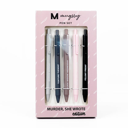 Mugsby - True Crime Pen Set Edition, Pens, Pen Set, Funny Pens