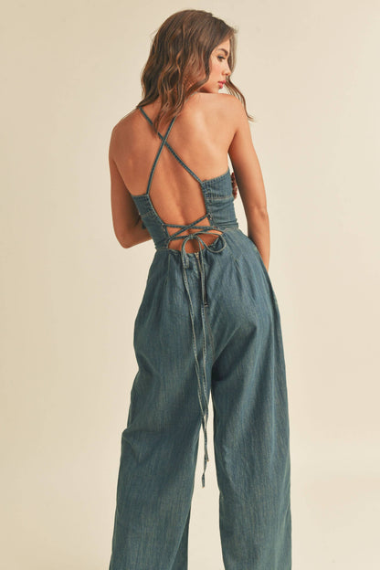 MIOU MUSE - Washed Denim Jumpsuit