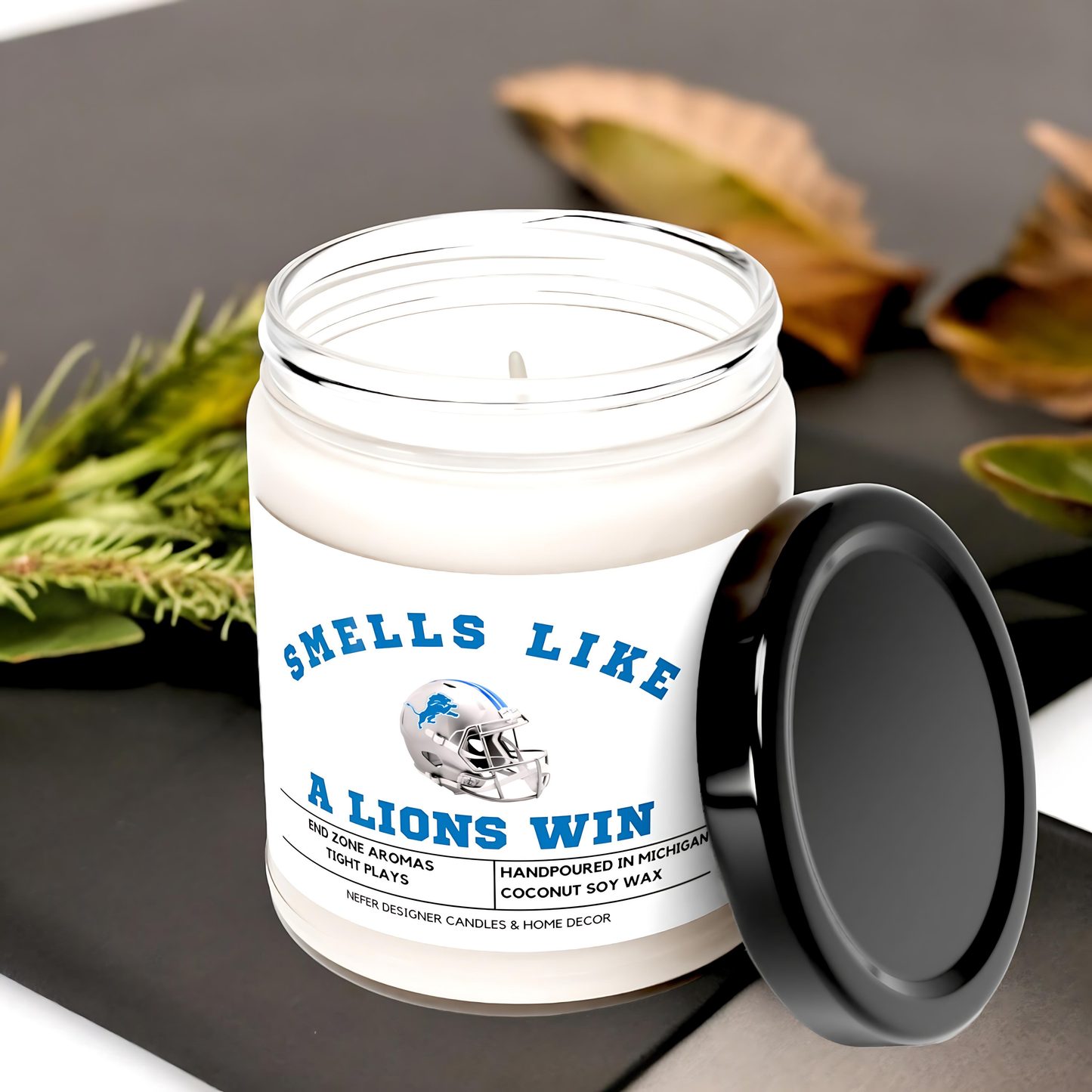 Nefer Designer Candles & Home Decor - Smells Like a Detroit Lions Win