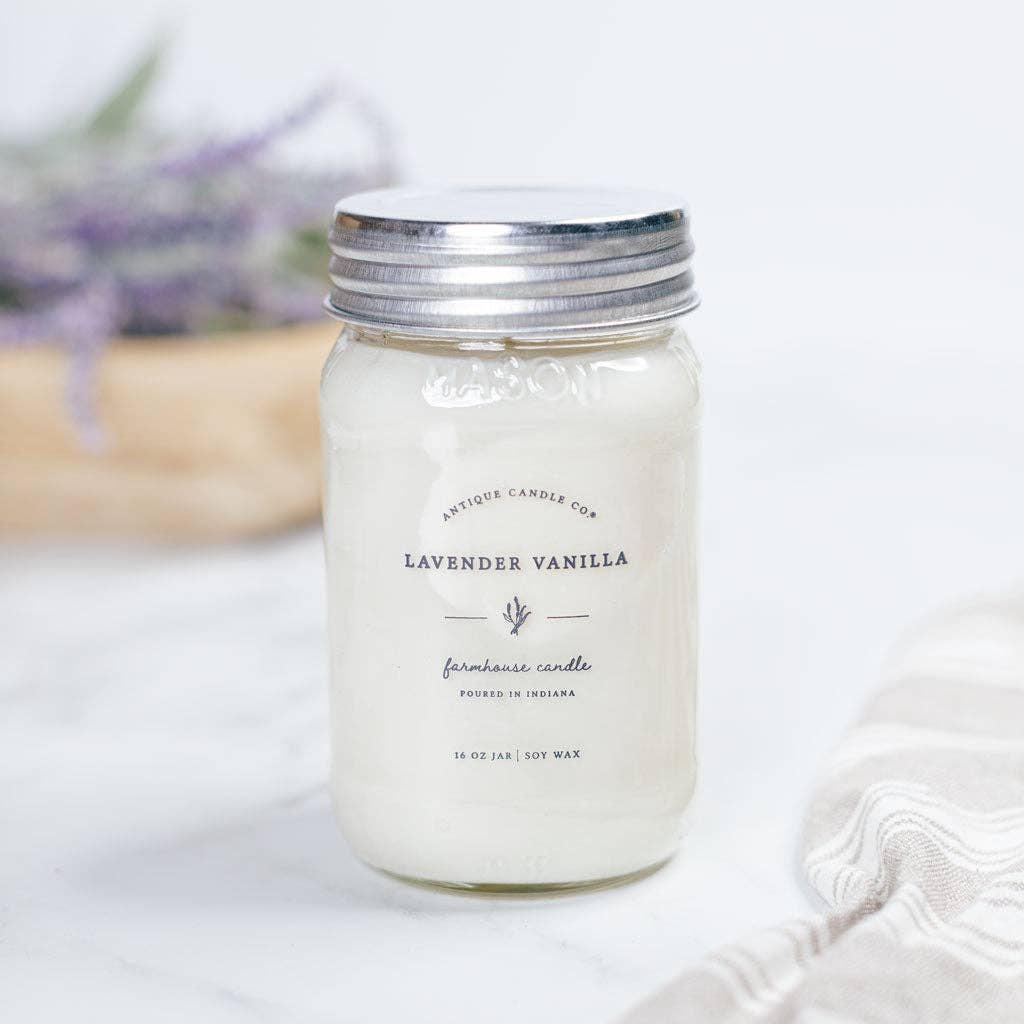 Antique Candle Co.® - Soy Wax Mason Jar Candle - Lavender Vanilla - 2 oz.