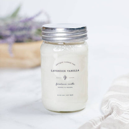 Antique Candle Co.® - Soy Wax Mason Jar Candle - Lavender Vanilla - 8 oz