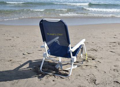 SUNFLOW - The Shore Thing Chair: Rosé Pink Stripe / The Shore Thing Chair with Sun Shade and Drink Holder