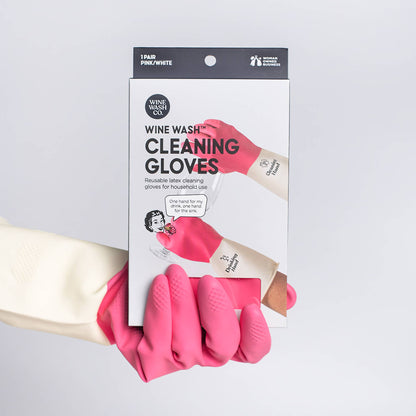 Wine Wash Co. - Reusable Cleaning Gloves - Pink