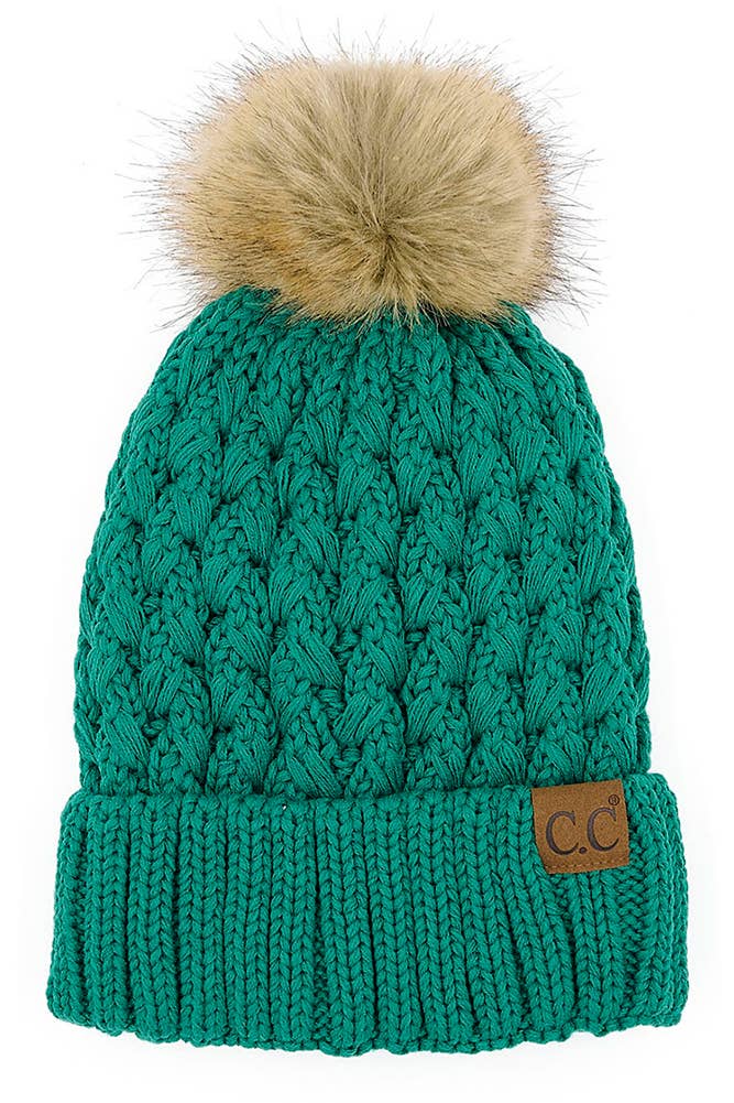 Hana - C.C Lattice Crossover Stitch Beanie Winter Hat