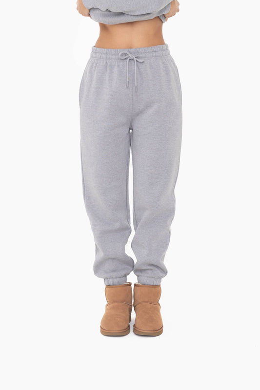 Mono B - Fleece Billow Pants - Heather Grey