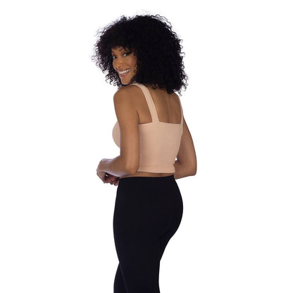 Skinnytees - Soft Ribbed V Neck Crop Top: Plus / Black