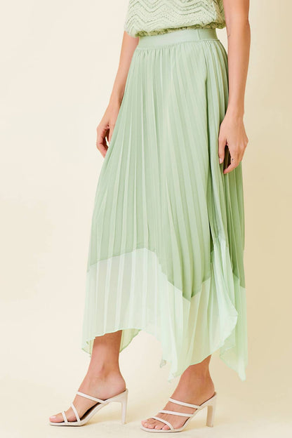 Mystree - Pleat Skirt - Mint