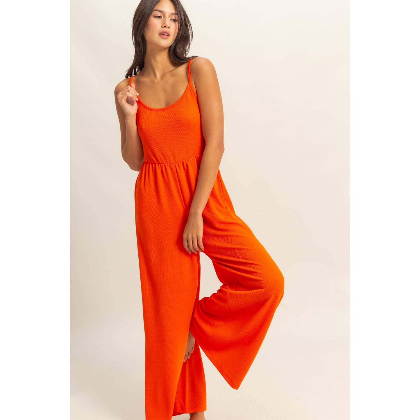 HYFVE - DZ25A984-Scoop Neck Sleeveless Wide Leg Jumpsuit