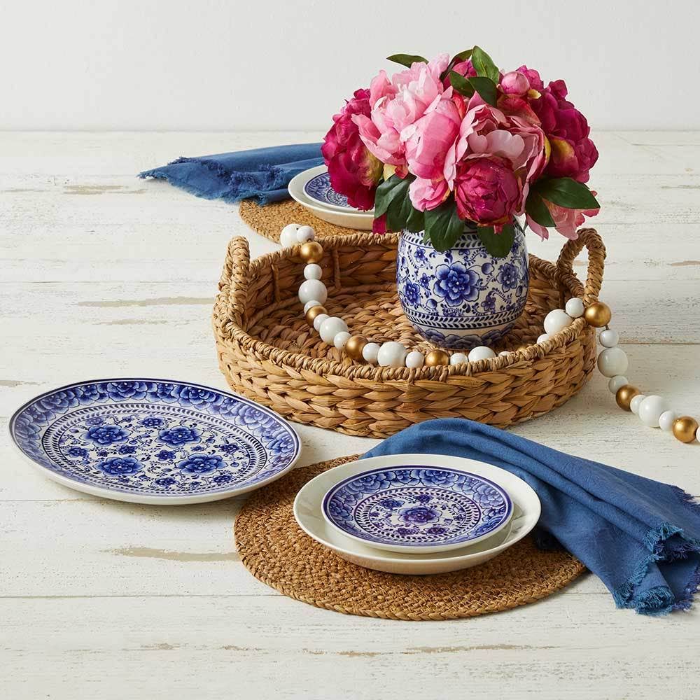 SERRV International - Indigo Bloom Ceramic Platter