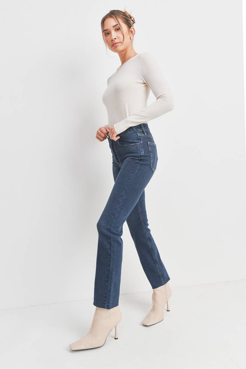 JBD Cut Off Cropped Straight Leg Dark