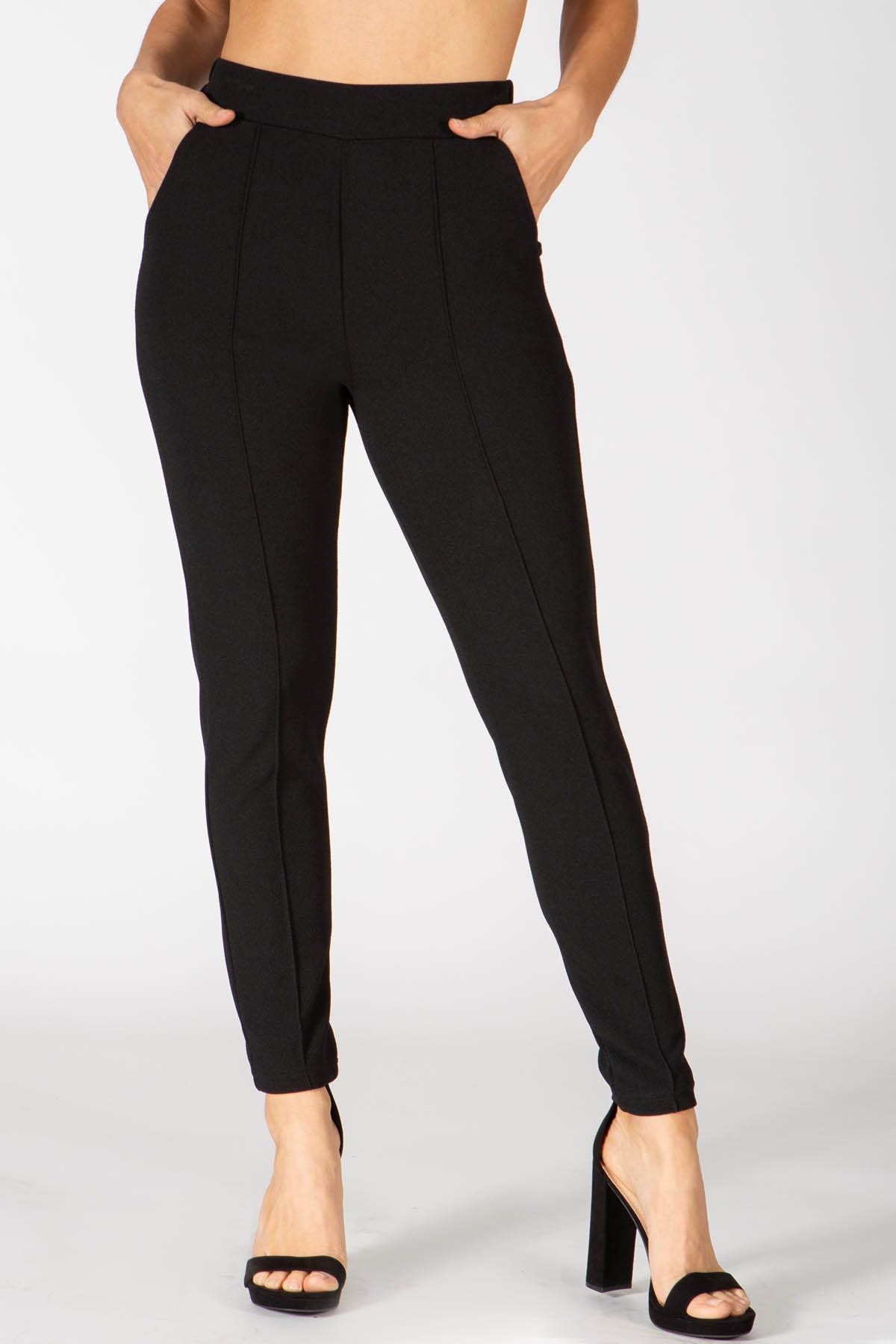 S&G Apparel - Black Skinny Slack Dress Pants