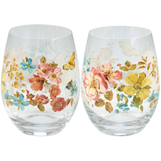 Primitives by Kathy - Florals Wine Glass