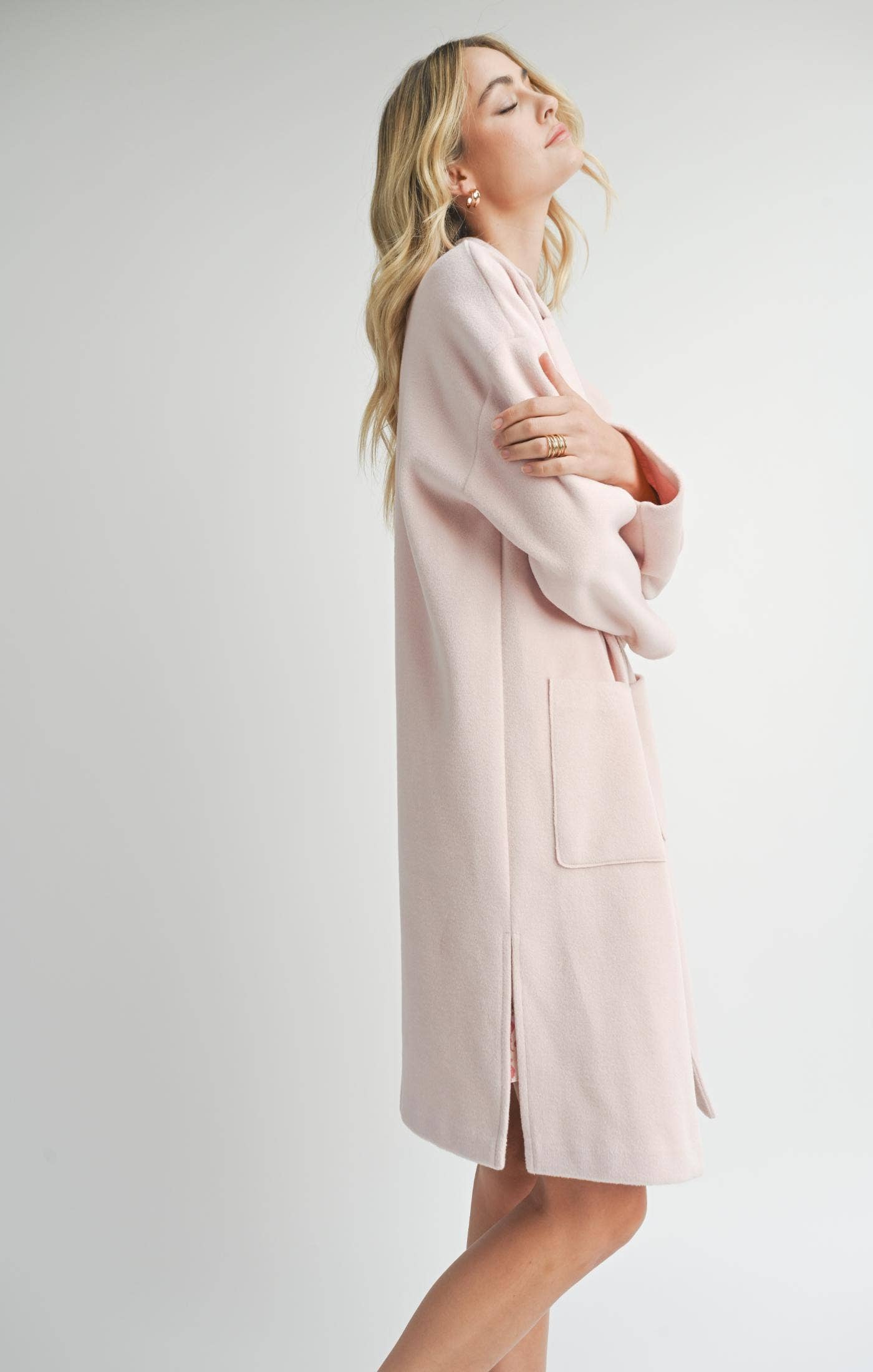 Sadie & Sage - Hayley Open Coat - Light Pink