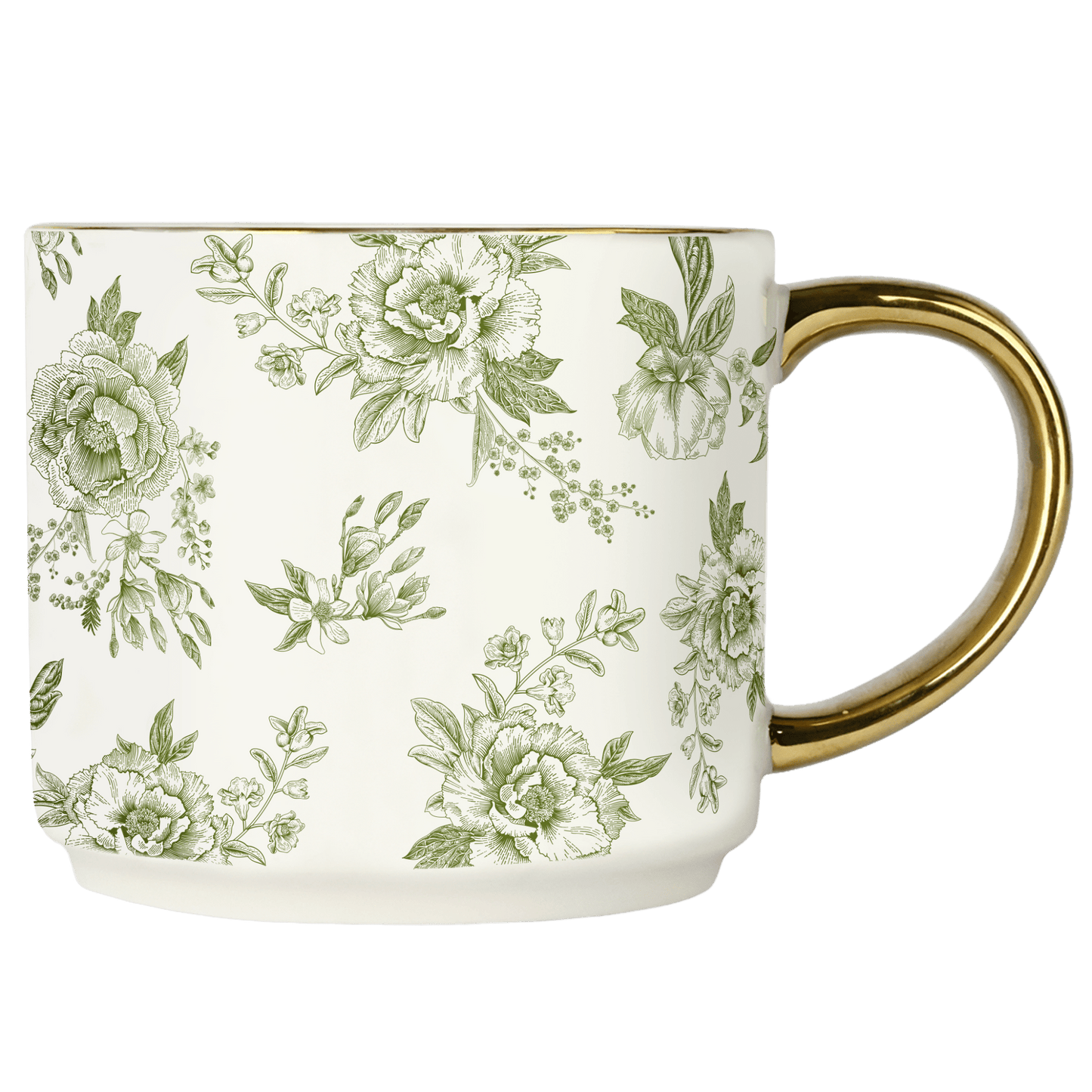 Sweet Water Decor - Green Delft 14oz Coffee Mug - Home Decor & Gifts