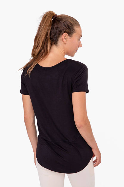 Mono B - Short Sleeve High-Low Top - Black