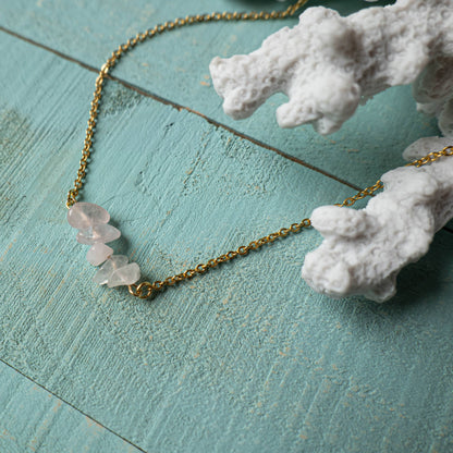 OE! - Frammenti Marini Rosa Necklace - Rose Quartz