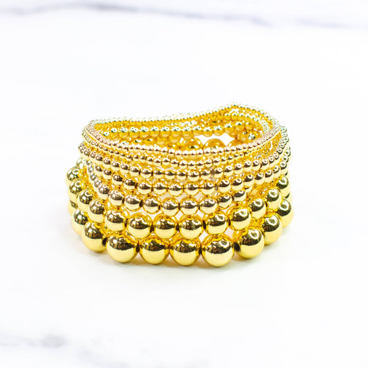 Savvy Bling - Gold Filled Beaded Bracelets - 4mm