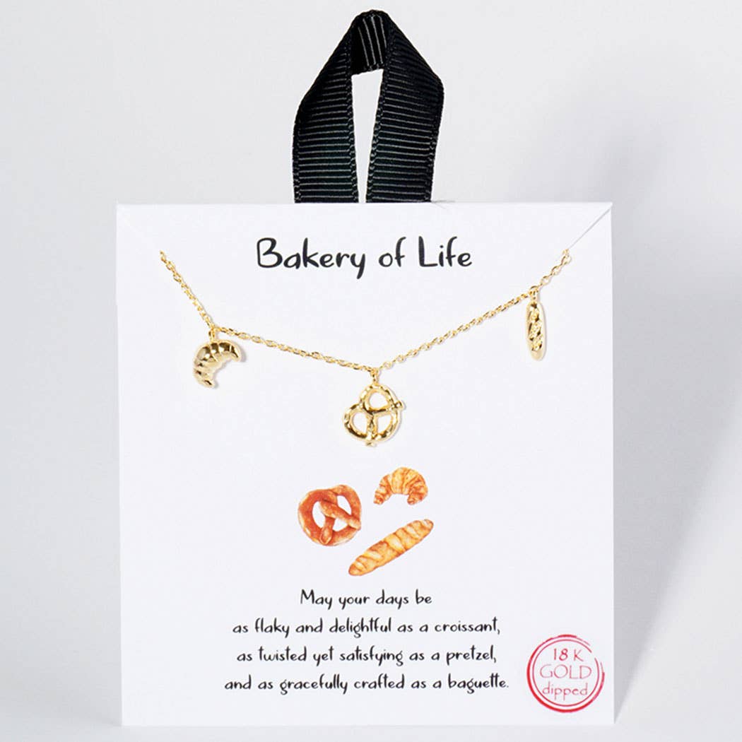 Fashion City - 18K Gold Dipped Bread Pendant Necklace