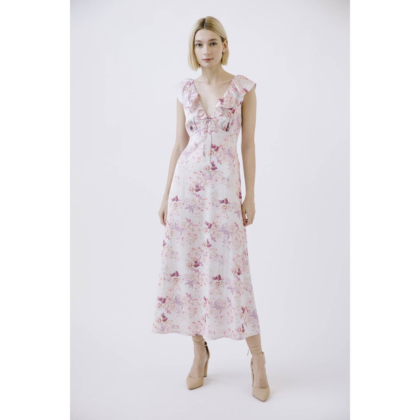 STORIA - Multi Flower Print Midi Dress