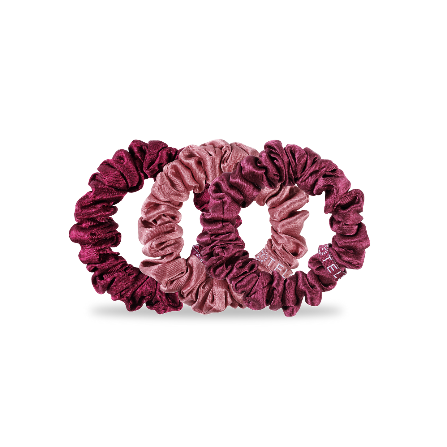 TELETIES - Burgundy Bliss - Small Scrunchie, 3-Pack