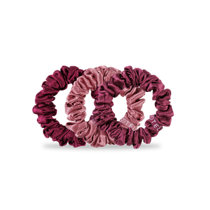 TELETIES - Burgundy Bliss - Small Scrunchie, 3-Pack