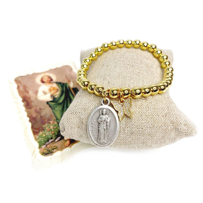 Love, Lisa - Don't Quit St. Jude Butterfly Beaded Bracelet: Gold