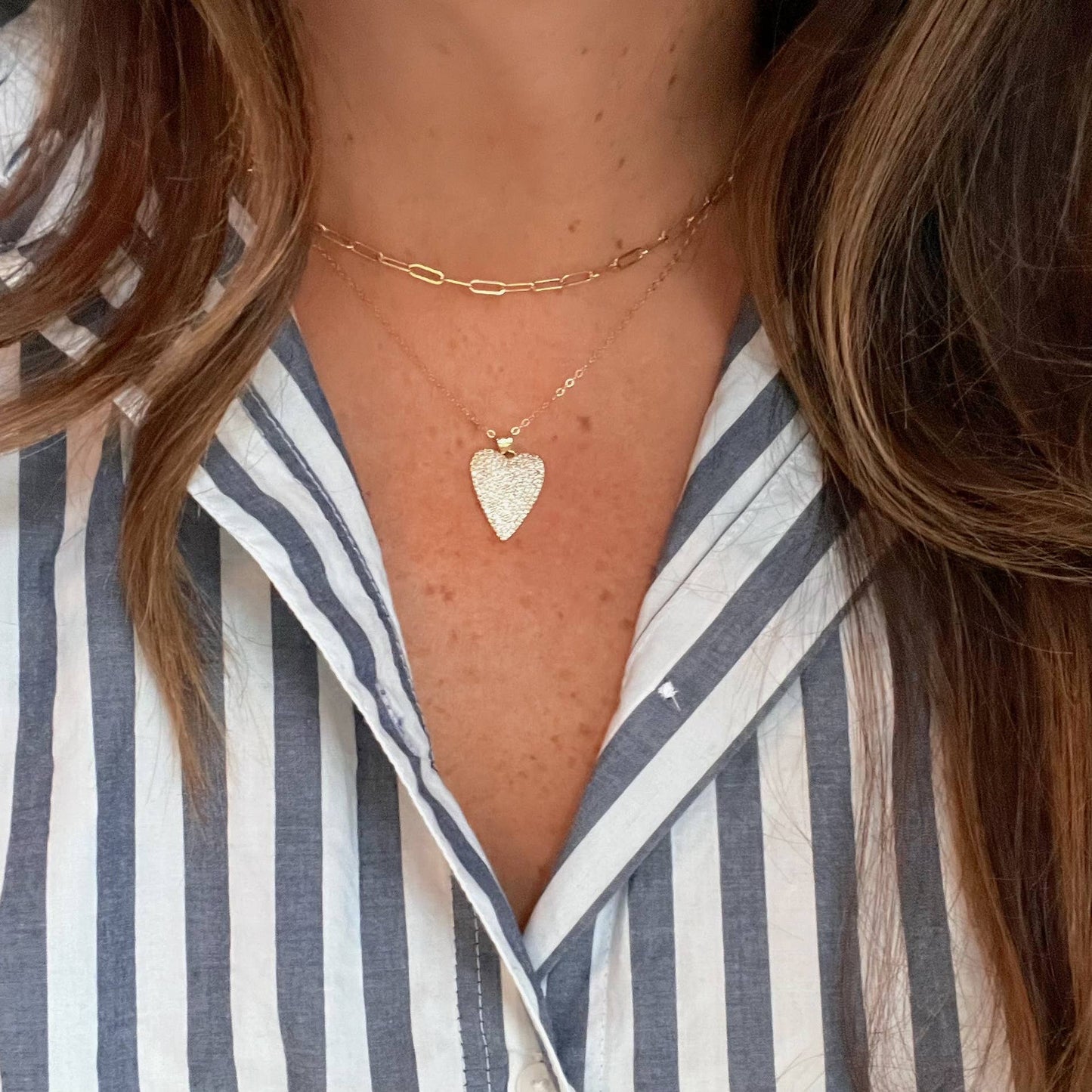 True By Kristy Jewelry - One Love Heart CZ Necklace Gold Filled