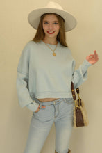 ESLEY - Solid Color Drop Shoulders Knit Sweater Top - Sand