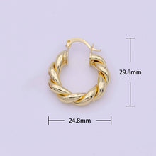 Aim Eternal - Bold Rope Design Gold hoop Twisted Earring