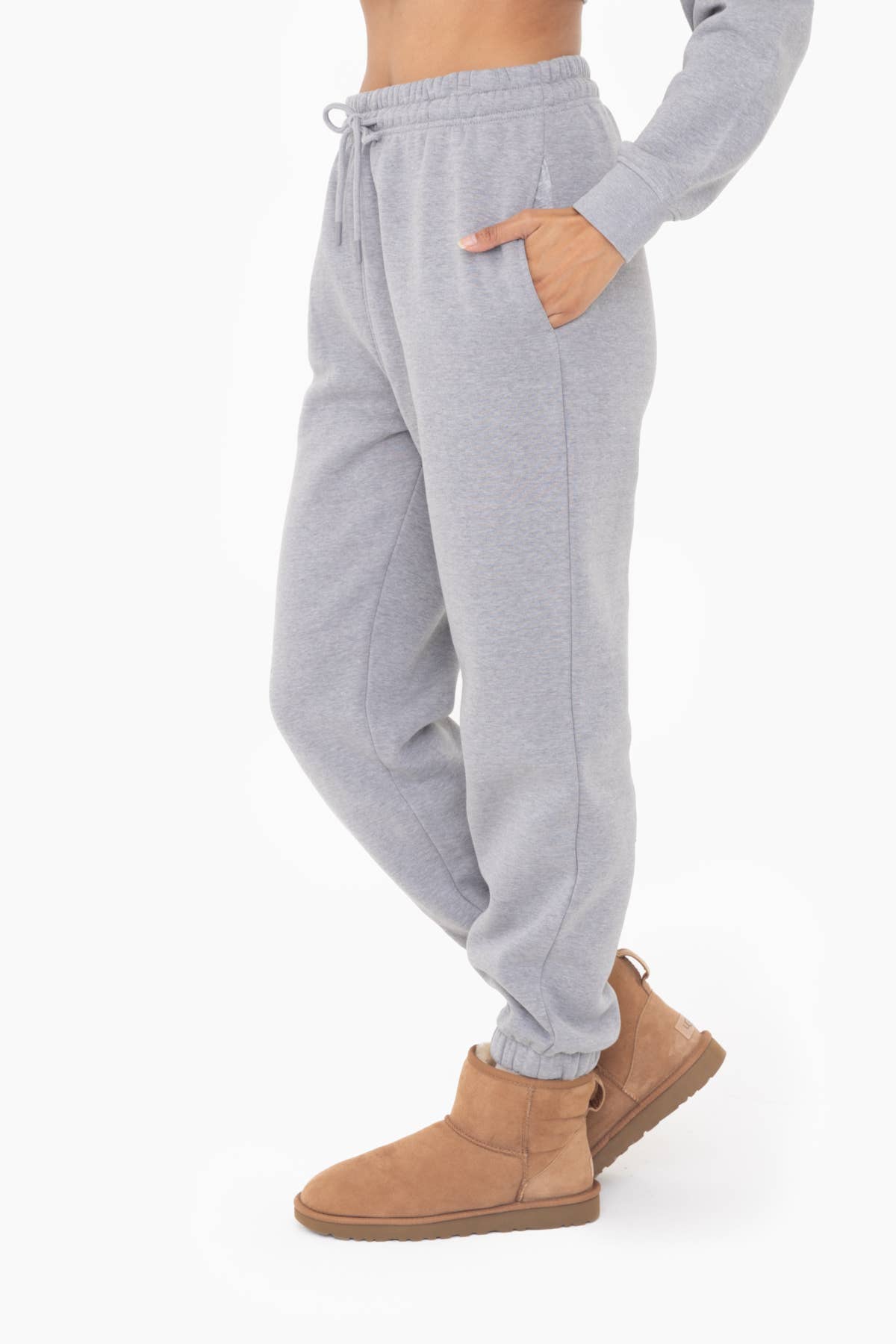 Mono B - Fleece Billow Pants - Heather Grey