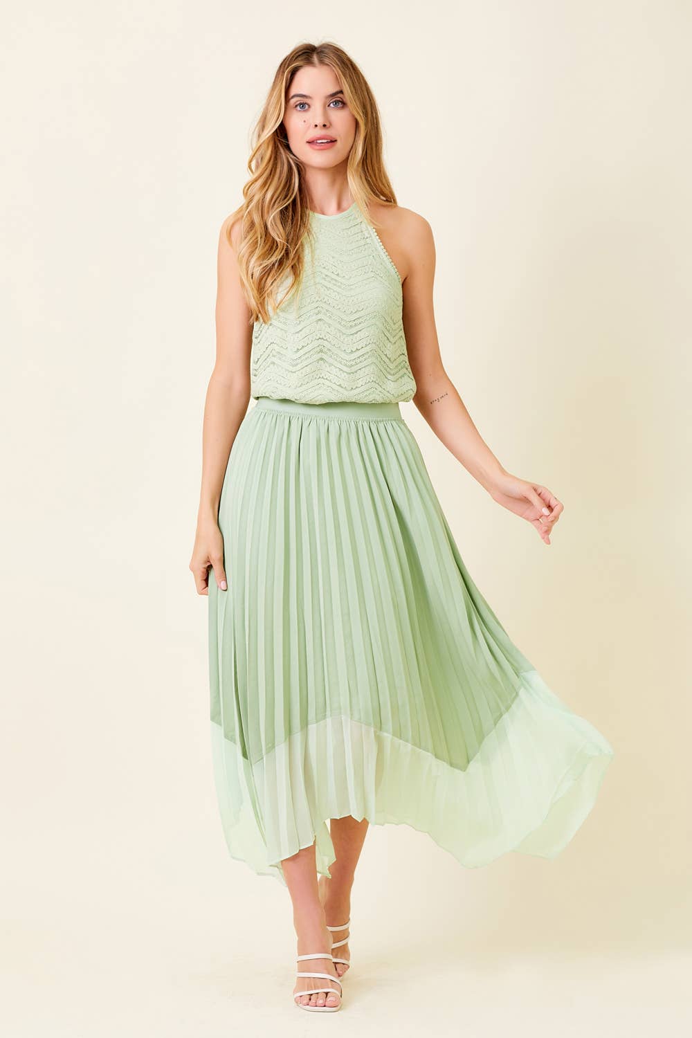 Mystree - Pleat Skirt - Mint