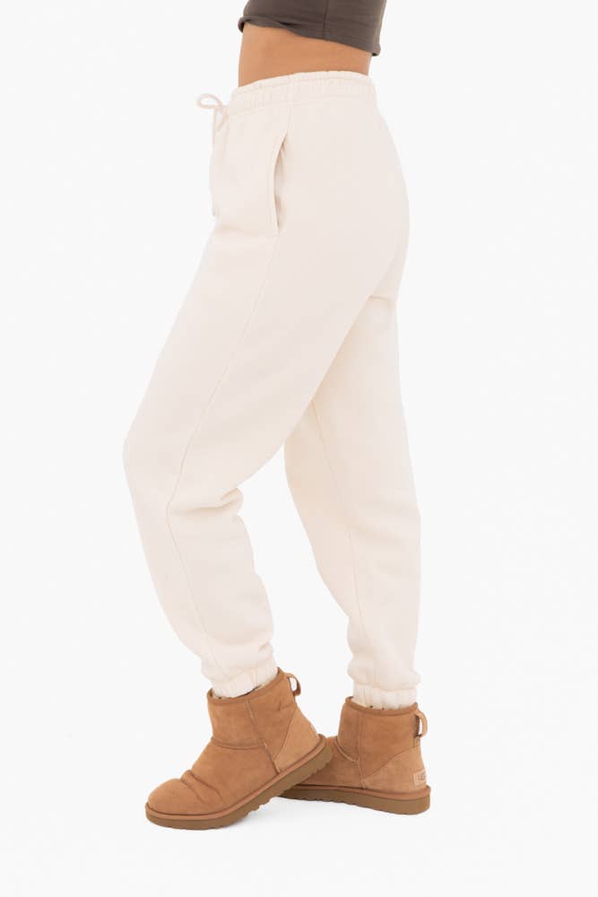 Mono B - Fleece Billow Pants - Pearled Ivory