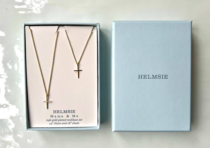 Helmsie - Momma + Me Moon and Star Necklace Set