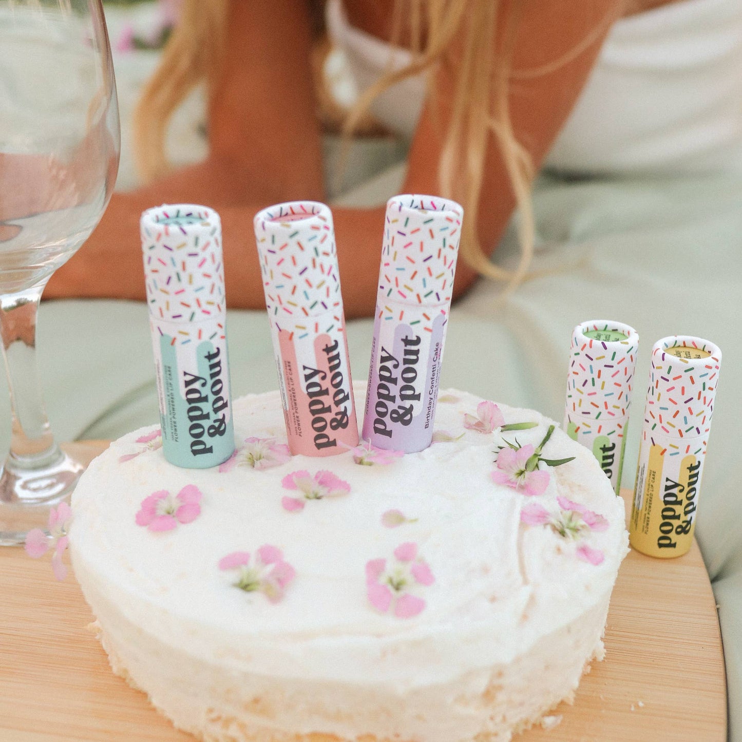 Poppy & Pout - Lip Balm, Birthday Confetti Cake, Pink