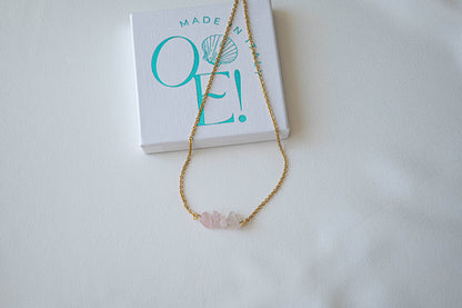 OE! - Frammenti Marini Rosa Necklace - Rose Quartz