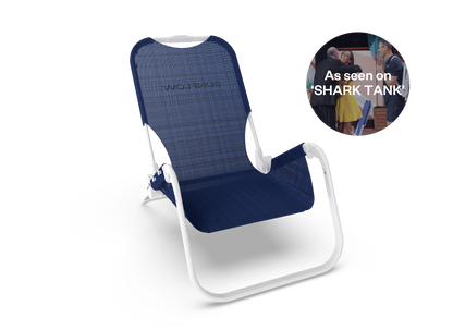 SUNFLOW - The Original Chair: Deep Blue Stripe / The Original Chair with Sun Shade and Drink Holder