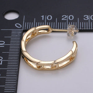 Aim Eternal - Gold Paper Clip Chain Hoop Earrings